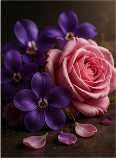 Violet and rose
