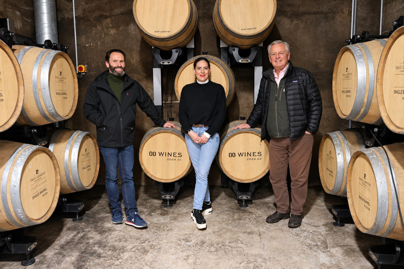 Julien Launois in the barrel room