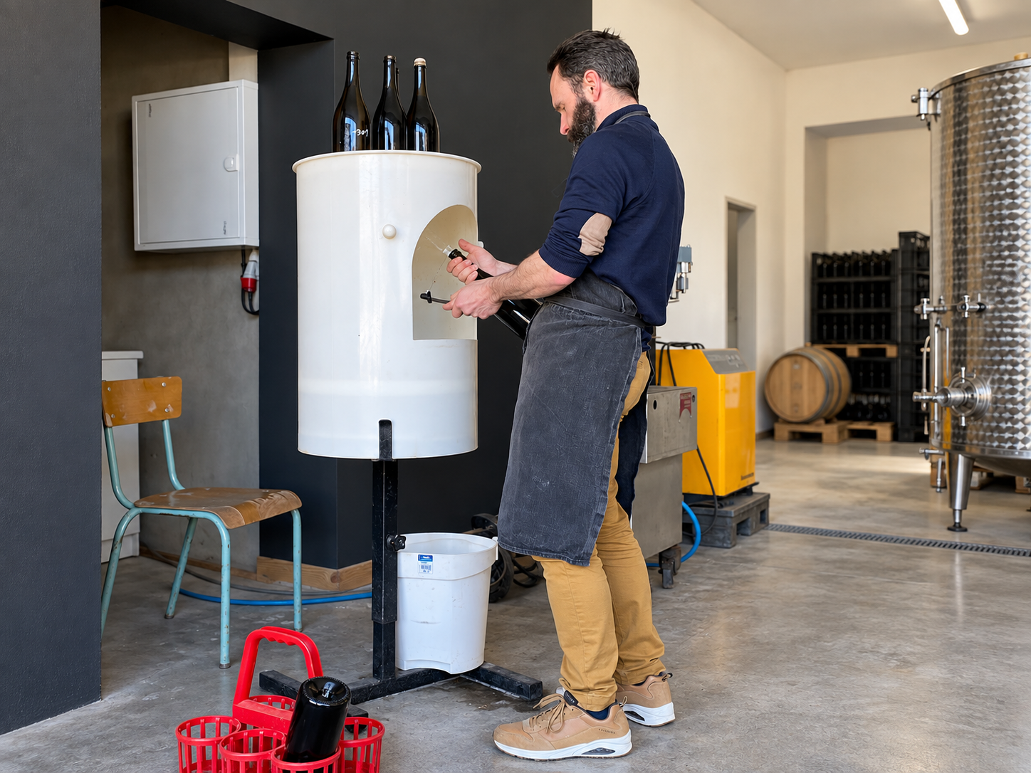 Disgorging in the Launois cellar